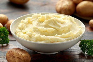 Tasty-looking bowl of mashed potatoes